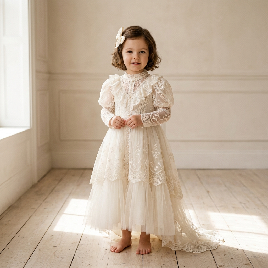 Victorian Lace Heirloom Gown for kids
